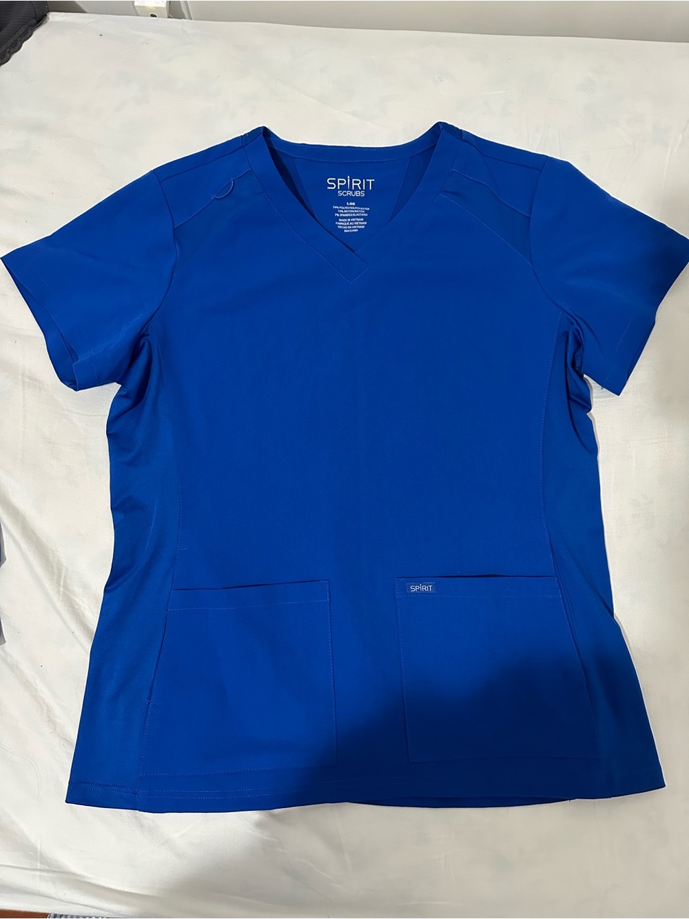 SPIRIT SCRUBS Royal Blue V-Neck Short Sleeve Scrub Top and Pants